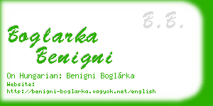 boglarka benigni business card